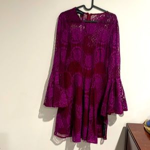 Fuchsia lace dress. Never worn